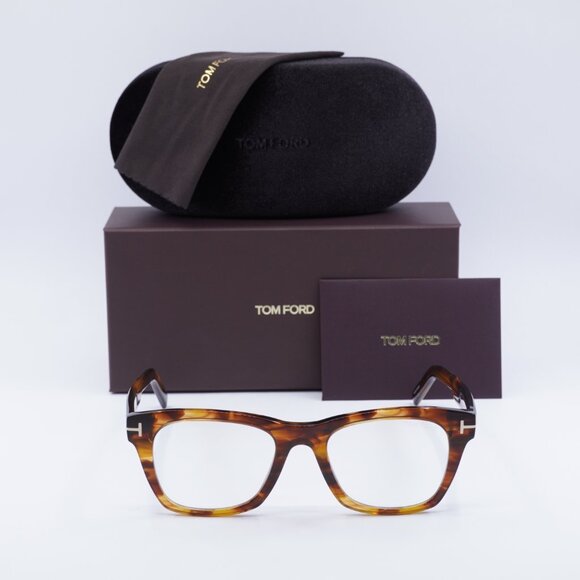 Tom Ford FT5886-B 047 Square Eyeglasses 52mm - Light Brown - Picture 4 of 10